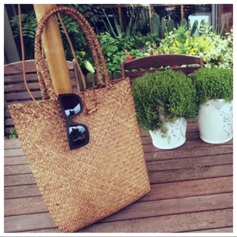 REMOVING SOON Rattan Straw Beach/Shopper Tote